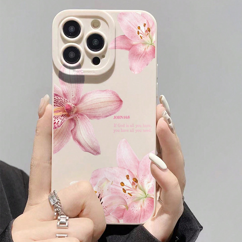 Samsung Galaxy A55 - Casing Silikon Motif Bunga Biru Untuk